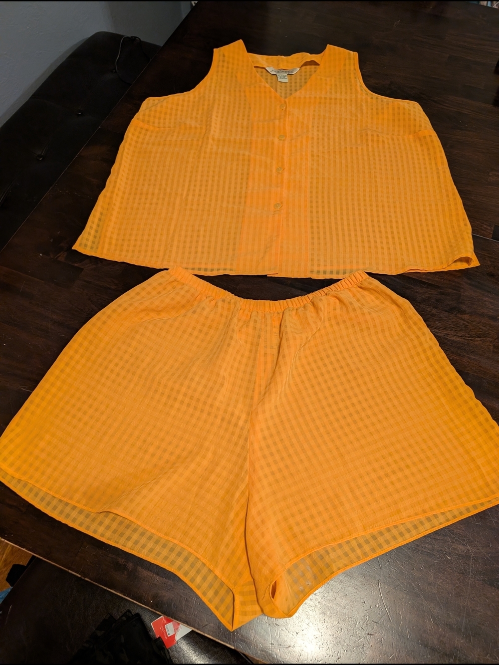 Lane Bryant Lightweight Two-Piece Pajama Set, Marigold, Women's 18/20